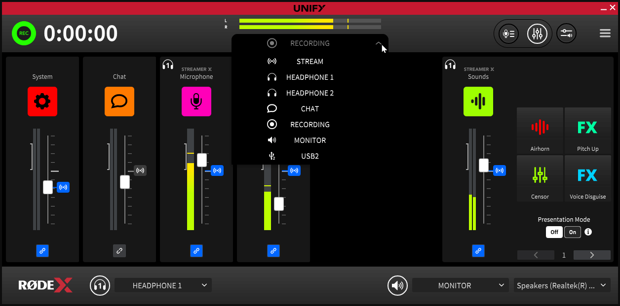 Creating a custom submix in UNIFY